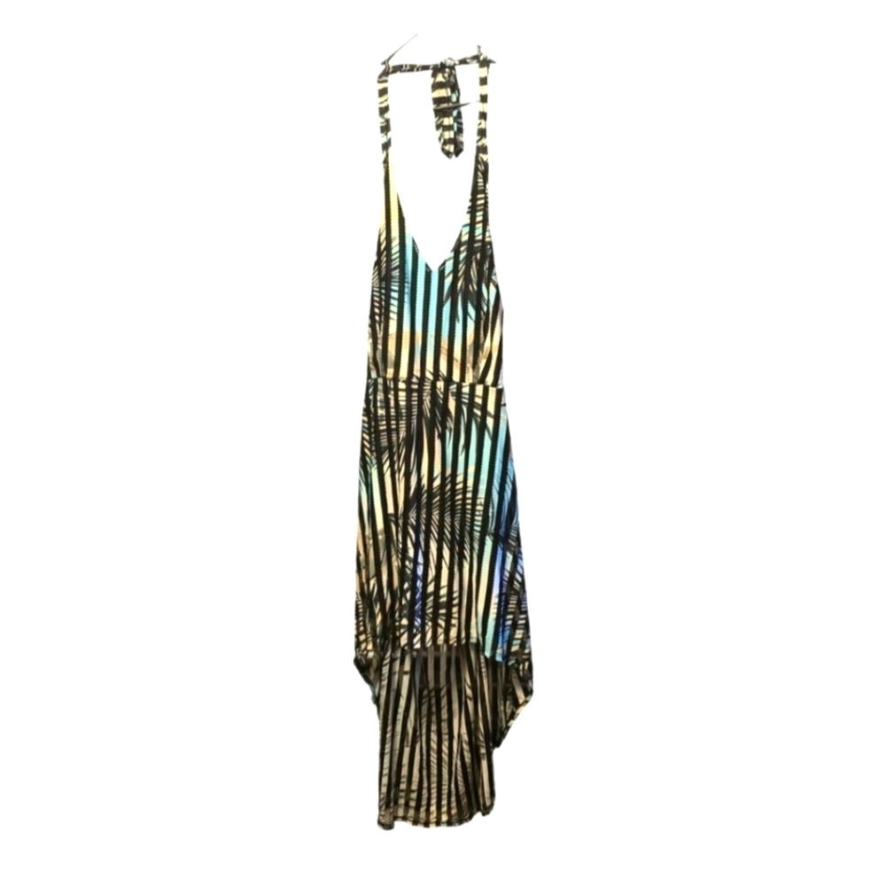 NWOT Venus Tropical Halter High Low Dress 1x